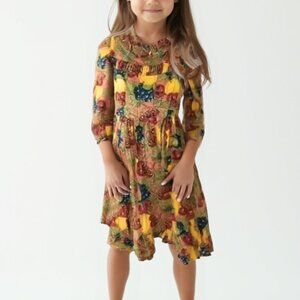 Vtg Mousefeathers Girls Fruit Print Dress Cottagecore Prairie Tea Party Boho 8